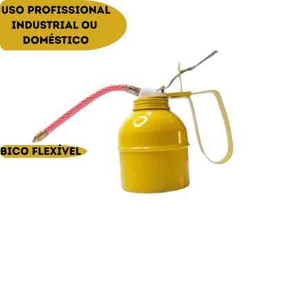 Imagem de Almotolia Bomba de Óleo Manual Frasco Lubrificante Profissional Casa Oficina Manutenção Máquinas Durável Prático 300ml