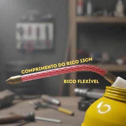 Imagem de Almotolia Bomba de Óleo Manual Frasco Lubrificante Profissional Casa Oficina Manutenção Máquinas Durável Prático 300ml