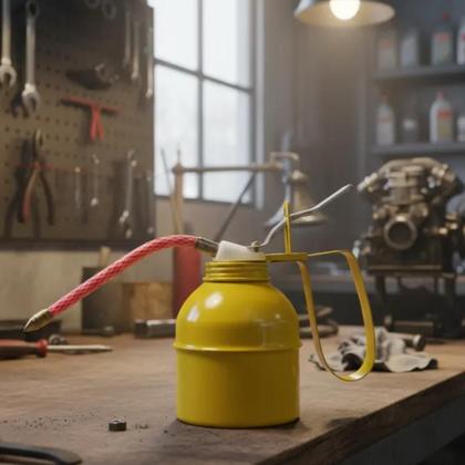 Imagem de Almotolia Bomba de Óleo Manual Frasco Lubrificante Profissional Casa Oficina Manutenção Máquinas Durável Prático 300ml