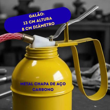 Imagem de Almotolia Bomba de Óleo Manual Frasco Lubrificante Profissional Casa Oficina Manutenção Máquinas Durável Prático 300ml