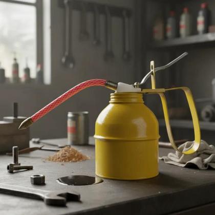 Imagem de Almotolia Bomba de Óleo Manual Frasco Lubrificante Profissional Casa Oficina Manutenção Máquinas Durável Prático 300ml