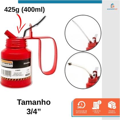 Imagem de Almotolia Gatilho Lubrificante Chapa 425g 3/4 Polegadas 2 Bicos