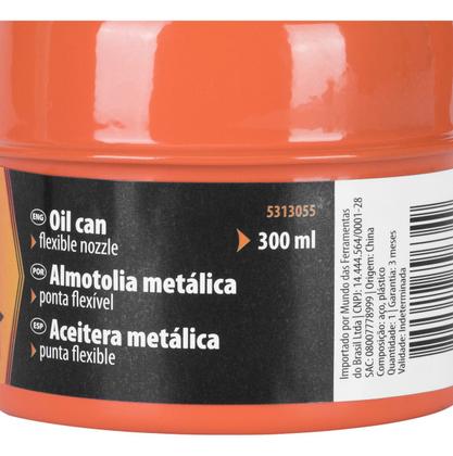 Imagem de Almotolia Metalica Cap. 300Ml Ponta Flexivel 1pc Sparta