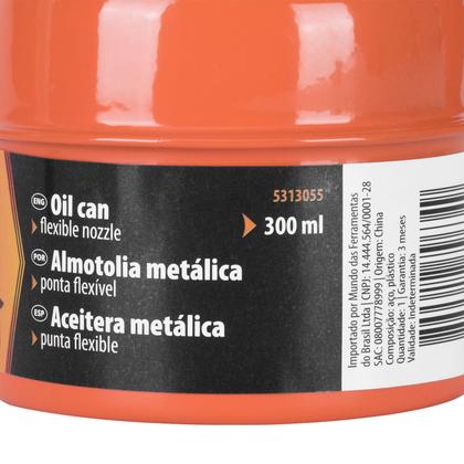 Imagem de Almotolia metalica, capacidade 300ml, ponta flexivel, 1pc // sparta