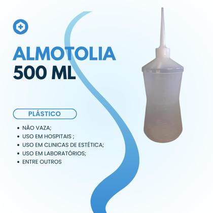 Imagem de Almotolia Plástica Transparente Frasco 500 Ml Com Bico Reto