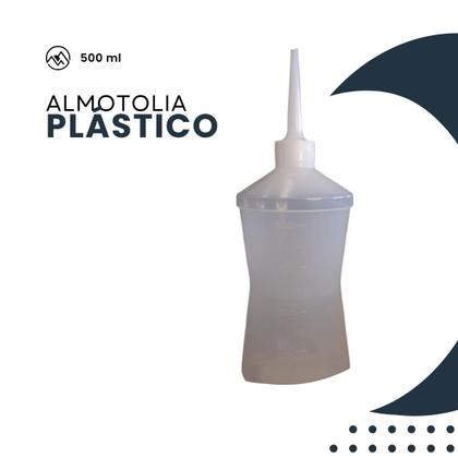 Imagem de Almotolia Plástica Transparente Frasco 500 Ml Com Bico Reto