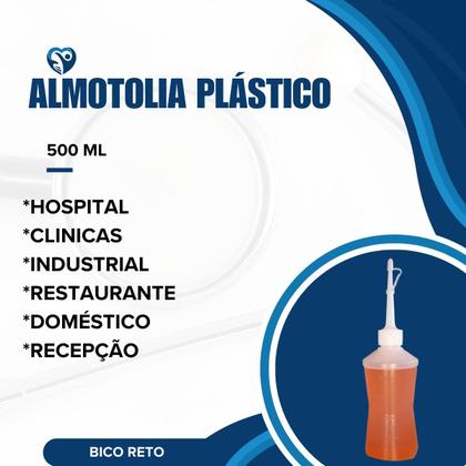Imagem de Almotolia Plástica Transparente Frasco 500 Ml Com Bico Reto