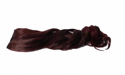 Imagem de Alongamento Aplique Tic Tac Liso Vermelho Marsala Fibra 60Cm