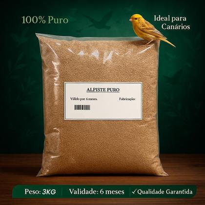 Imagem de Alpiste Limpo Cannã 1Kg Produto Natural de Qualidade para Pássaros Ornamentais