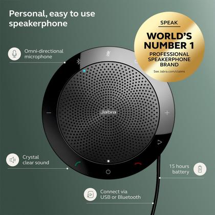 Altavoz Jabra Speak 510 2025 Inalámbrico USB Negro - Fone de