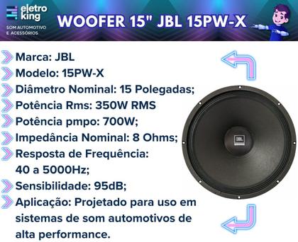 Imagem de Alto Falante 15 Pol Jbl Woofer 350w 15pwx 8 Ohms Medio Grave