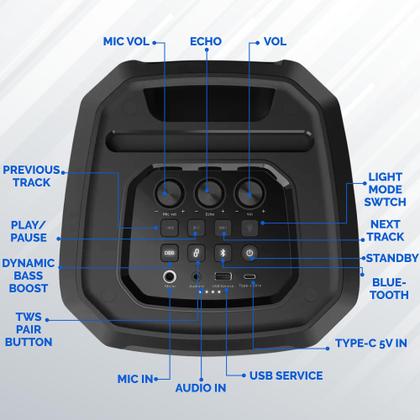 Imagem de Alto-falante Bluetooth Philips para Festas com Bass Boost