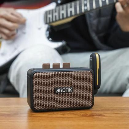 Imagem de Alto-falante Bluetooth Portátil Mini Amplificador De Guitarra Elétrica 5W Saída Aroma AG-04
