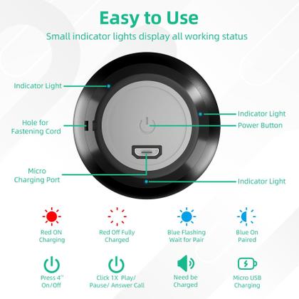 Imagem de Alto-falante Bluetooth SEVENKA 2 Mini 3W com cordão resistente à água