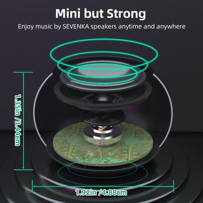 Imagem de Alto-falante Bluetooth SEVENKA 2 Mini 3W com cordão resistente à água