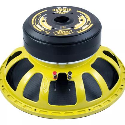 Imagem de Alto Falante Eros 15 Pol. Hammer Xbass 7200 2250w Rms Amarelo Sub Grave