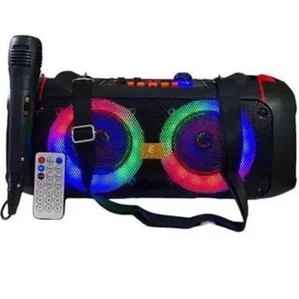 Imagem de Alto-falante estéreo Bluetooth sem fio portátil com som potente de 16 W, microfone embutido, rádio FM, micro SD, auxiliar USB MP3