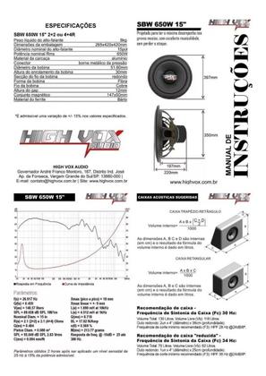 Imagem de Alto Falante Sub Woofer Tormento 15 Pol. Sbw 650wrms 4+4 Ohm