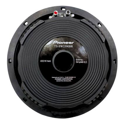 Imagem de Alto Falante Subwoofer Pioneer TSSW2590BR Slim 10Pol 400WRMS 4Ohms