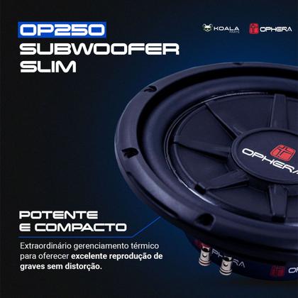 Imagem de Alto Falante Subwoofer Slim 10 Pol 250w Rms 4+4 Ohms Op250 Phantom Ophera
