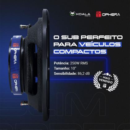 Imagem de Alto Falante Subwoofer Slim 10 Pol 250w Rms 4+4 Ohms Op250 Phantom Ophera