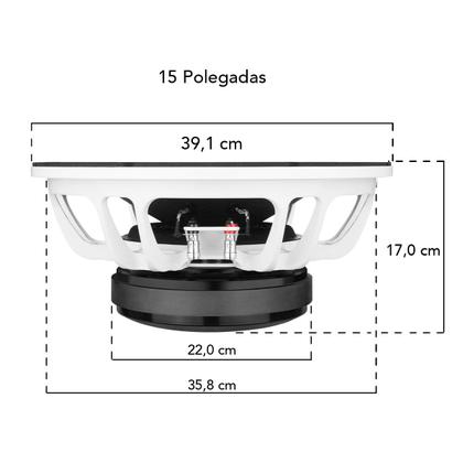 Imagem de Alto Falante Subwoofer Taramps Thunder Bass 3K7 15 Polegadas 1200W RMS 4 Ohms 7Driver