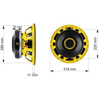 Imagem de Alto Falante Woofer Eros 12" E12 Hammer 4000 Xbass 2000W Rms 4000W Pmpo 4 Ohms