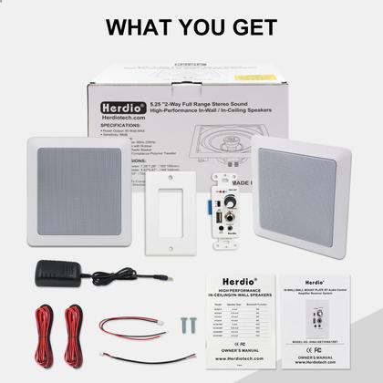 Imagem de Alto-falantes de teto Herdio 13,34 cm, amplificador Bluetooth 160W