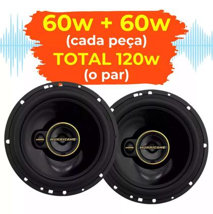 Alto Falantes Triaxial Hurricane A6T Aurum 6 Pol 60W RMS Par