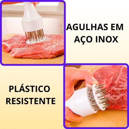 Imagem de Amaciador Batedor Furador De Carne Bife Manual Em Aço Inox