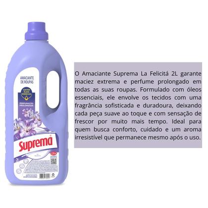 Imagem de Amaciante Concentrado Roupa Macia e Cheirosa Suprema Kit Com 3 Unidades 2 Litros Cada