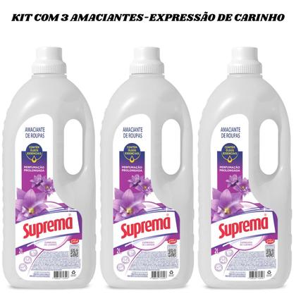Imagem de Amaciante Concentrado Roupa Macia e Cheirosa Suprema Kit Com 3 Unidades 2 Litros Cada