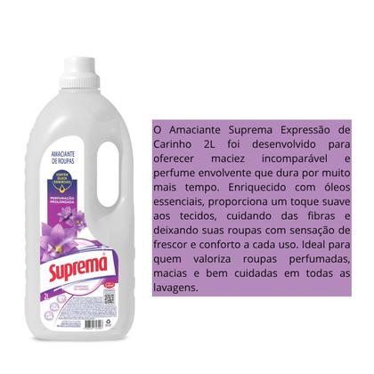 Imagem de Amaciante Concentrado Roupa Macia e Cheirosa Suprema Kit Com 3 Unidades 2 Litros Cada