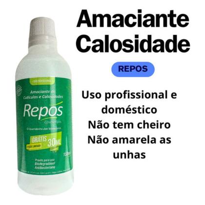 Imagem de Amaciante De Cutículas Repos + Espátula P/ Calo 222 + 10 Botinha manicure pedicure podologia