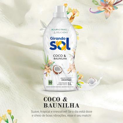 Imagem de Amaciante De Roupa Concentrado Girando Sol Coco & Baunilha Frasco 1L