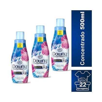 Imagem de Amaciante de roupas concentrado Downy 500ml - Brisa de verão - Kit com 03 unidades