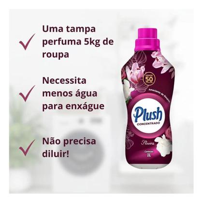 Imagem de Amaciante de Roupas Concentrado Flowers 1L Plush