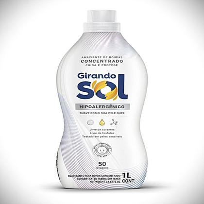 Imagem de Amaciante de Roupas Concentrado Girando Sol Frasco 1 Lt Hipoalergenico