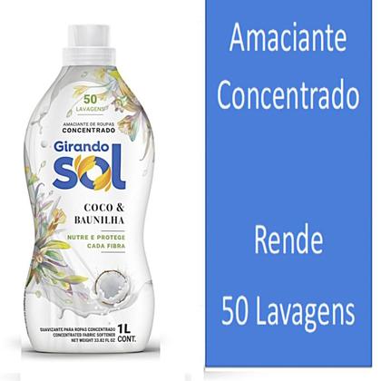 Imagem de Amaciante de Roupas Girando Sol Concentrado 1 Lt Coco e Baunilha