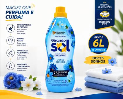 Imagem de Amaciante Girando Sol 1,5l concentrado Doces Sonhos