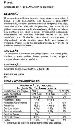 Imagem de Amaranto em Flocos - 250g - P&P