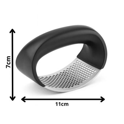 Imagem de Amassador de Alho Manual em Aço Inox com Cabo Plástico Preto Dia a Dia Triturador