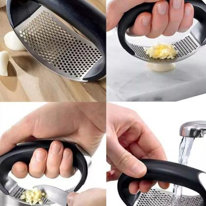Imagem de Amassador de Alho Triturador Manual em Aço Inox - Facilite sua Rotina