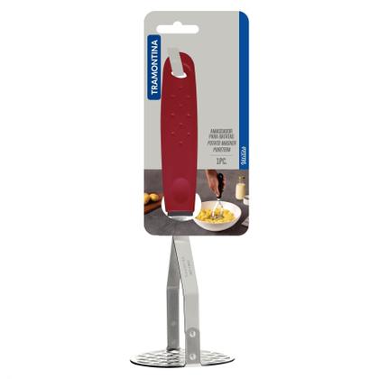 Imagem de Amassador de Batatas e Feijão Tramontina Utilitá em Aço Inox com Cabo de Polipropileno Vermelho