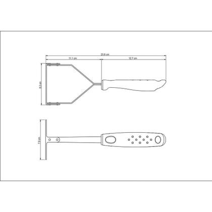 Imagem de Amassador De Batatas E Feijão Utilitá Em Aço Inox Com Cabo De Polipropileno Branco