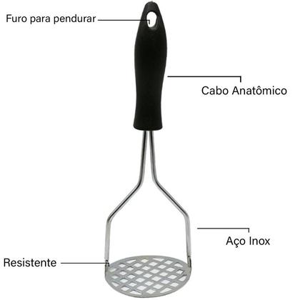 Imagem de Amassador de Batatas Legumes Inox Manual Estilo Rita Lobo