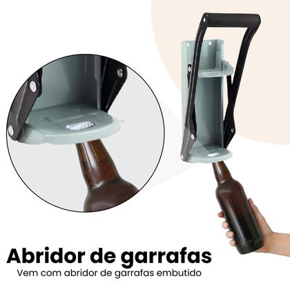 Imagem de Amassador De Latinha 475ml Reforçado Lata Grande Cerveja Com Abridor De Garrafa