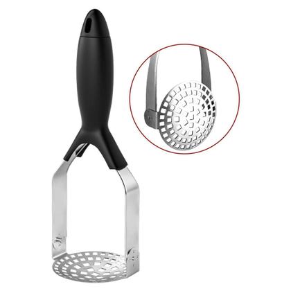 Imagem de Amassador Espremedor Batatas Purê Manual Inox Preto Ø4x27cm - Dap