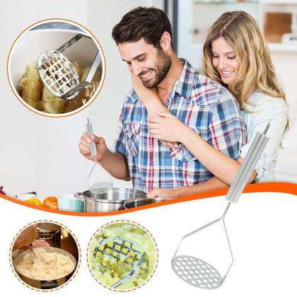 Imagem de Amassador Espremedor De Batatas Manual Profissional Aço Inox