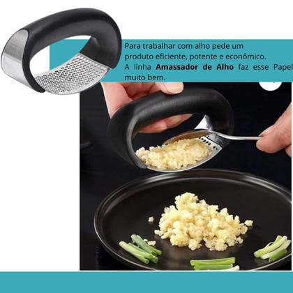 Imagem de Amassador Inox Para Alho Alta Durabilidade Cabo Ergonômico